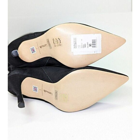 Larroude Kate Heels Boots Black Suede Knee High Stiletto Size 9 (MSRP $525) - Picture 10 of 12